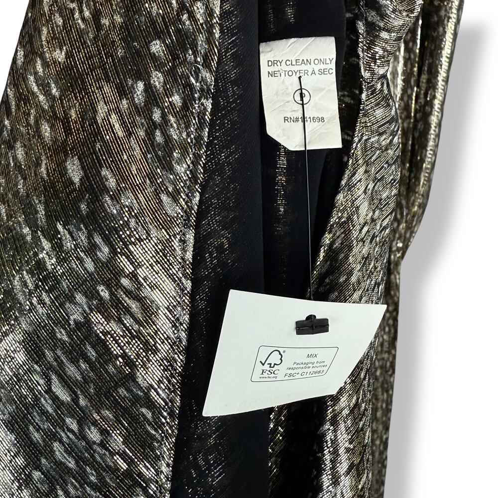New w/Tags RAMY BROOK NEW YORK silk metallic snakeskin print evening dress gown - Picture 15 of 17